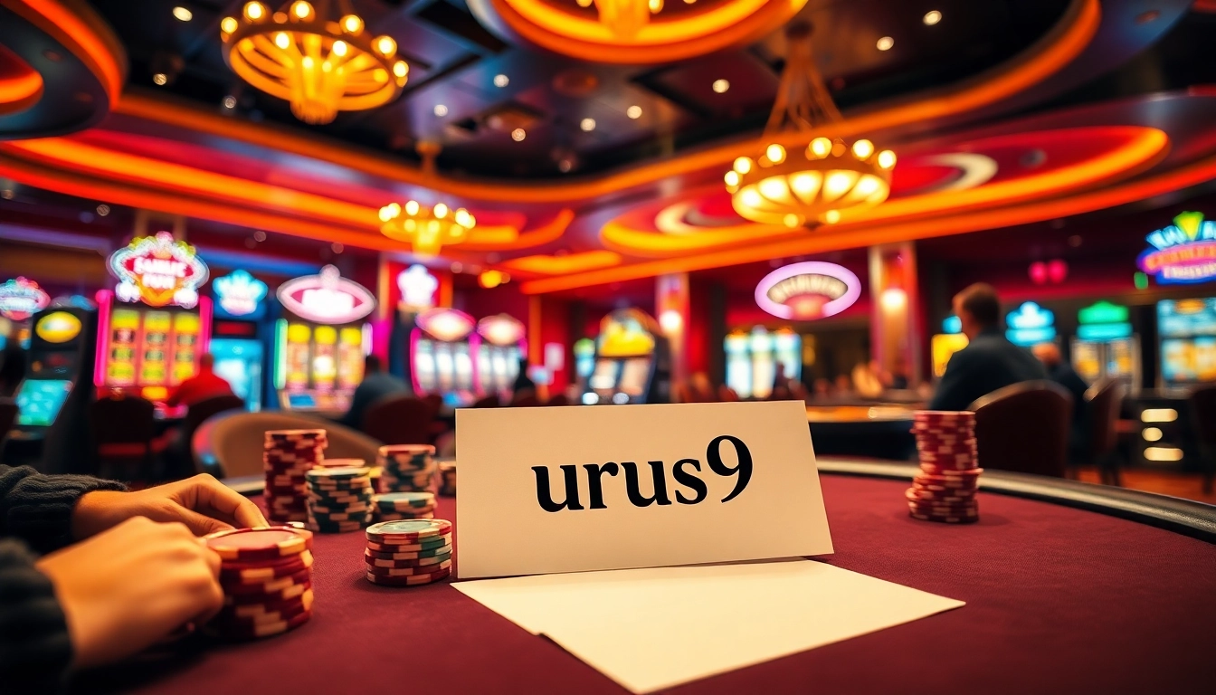 Experience the thrill of gambling at a casino where 'urus9' inspires high-stake poker strategies amidst vibrant games and lively ambiance.