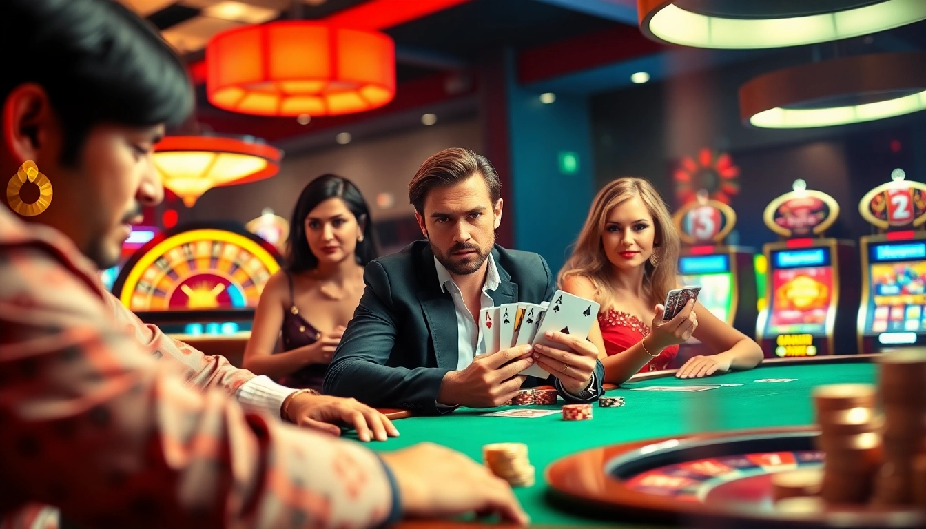 Exciting poker game at https://vu88.win/ with players engaged and chips stacked.