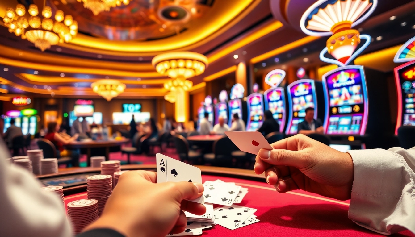Experience the intensity of a winning moment at the table in a casino, showcasing character ai 18 technology with vibrant slot machines.